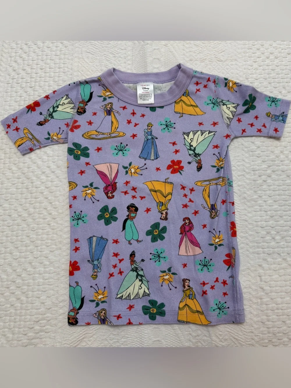 Hanna Andersson Disney Princess Pajama Top Purple Shirt Size 110 5